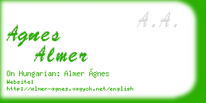agnes almer business card