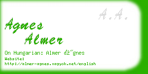 agnes almer business card